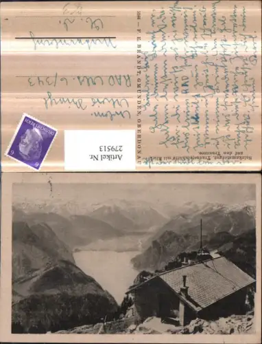 279513,Traunsteinhütte Berghütte m. Blick auf d. Traunsee b. Gmunden pub F. E. Brandt 5586