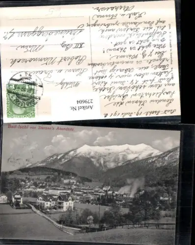 279604,Bad Ischl Totale von Sterzens Abendsitz Bergkulisse pub F. E. Brandt 1968