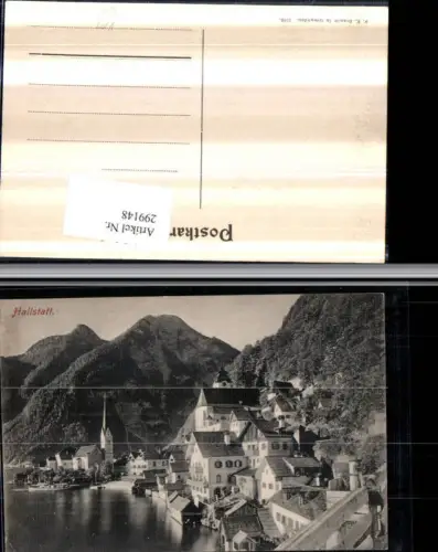299148,Hallstatt Teilansicht Kirche Bergkulisse pub F. E. Brandt 1586