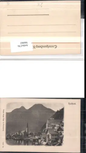 306862,Hallstatt Teilansicht Kirche Präge Passepartout pub H. Kölz 1405