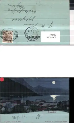 306865,Künstler AK Handgemalt O. Schleich Gmunden Totale Mondschein pub Stengel e Co 2573a