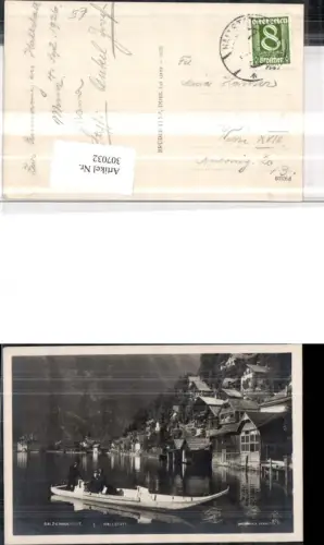 307032,Hallstatt Teilansicht Boot Zille