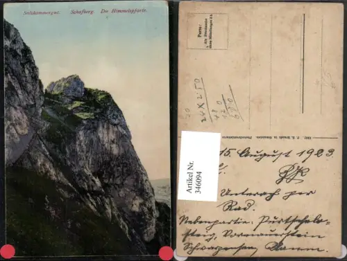 346094,Schafberg b. St. Wolfgang Himmelspforte Felswand pub F. E. Brandt 528