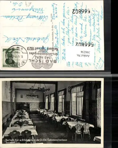346236,Bad Ischl Kur- und Erholungsheim Speisesaal Innenansicht pub F. E. Brandt 11086