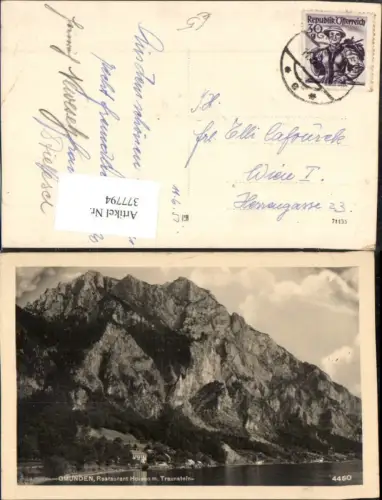 377794,Gmunden Restaurant Hoisen m. Traunstein Bergkulisse