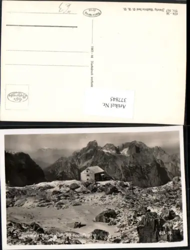 377845,Dachstein Adamekhütte Berghütte b. Gosau m. Bischofsmütze Bergkulisse