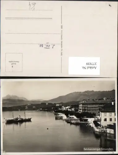377939,Gmunden Teilansicht Dampfer pub F. E. Brandt 5437