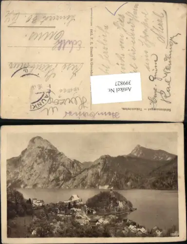 399827,Traunkirchen Totale m. Traunstein Bergkulisse pub F. E. Brandt 017