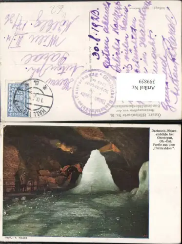 399859,Künstler AK Dachstein-Rieseneishöhle b. Obertraun Partie aus d. Parzivaldom