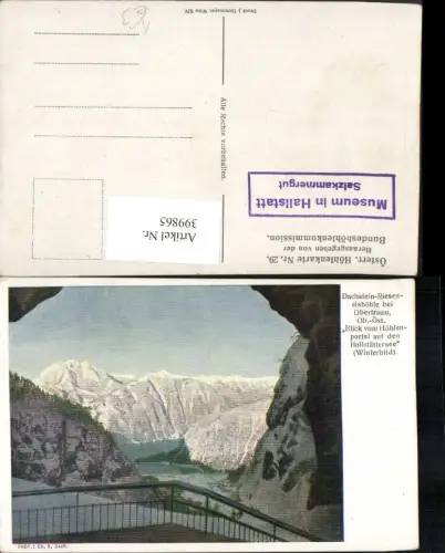 399865,Dachstein-Rieseneishöhle b. Obertraun Blick auf den Hallstättersee Bergkulisse