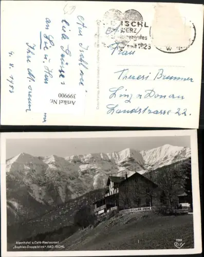 399900,Bad Ischl Alpenhotel Restaurant Sophien-Doppelblick Bergkulisse pub Cosy 739