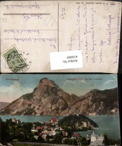 416069,Traunkirchen Totale m. Traunstein Bergkulisse pub F. E. Brandt 106c