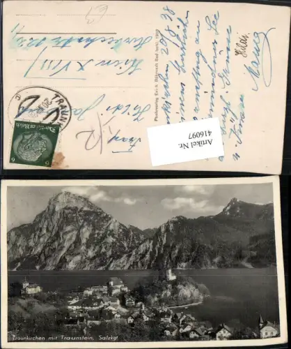 416097,Traunkirchen Totale m. Traunstein Bergkulisse