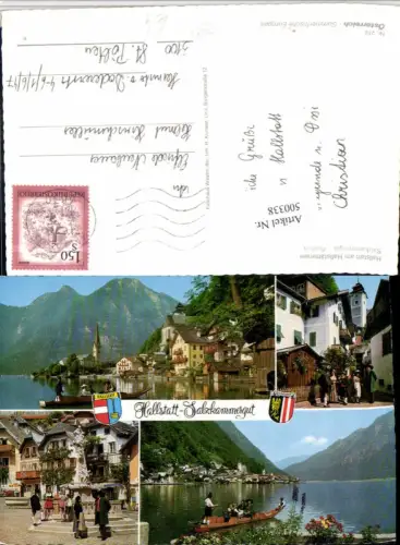 500338,Hallstatt am See Totale Brunnen Zille Mehrbildkarte