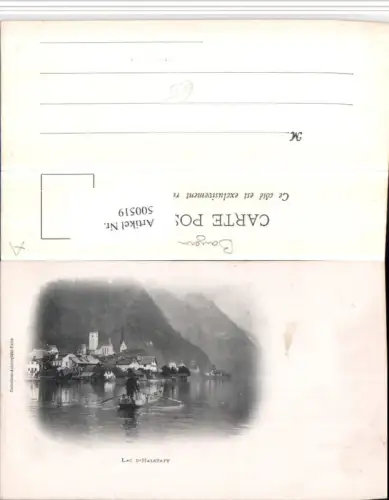 500519,Hallstatt am See Teilansicht Zille Boot