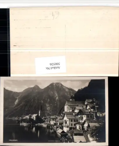 500526,Hallstatt am See Teilansicht Kirchen Bergkulisse
