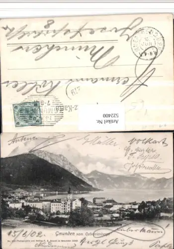 522400,Gmunden Totale vom Calvarienberg pub F.E. Brandt 2300