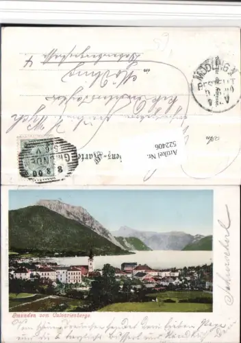 522406,Gmunden Totale vom Calvarienberg Bergkulisse pub Brandt 133