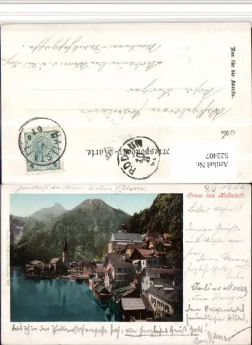 522407,Gruß aus Hallstatt am See Teilansicht Kirchen pub Brandt 112