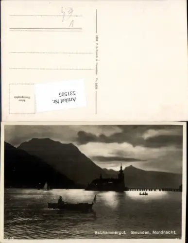 531505,Salzkammergut Gmunden am Traunsee Schloss Ort Orth Mondnacht Mond Brandt 5430
