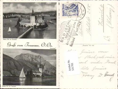 531701,Gruß vom Traunsee Gmunden m. Schloss Ort Orth pub Terraphot 420