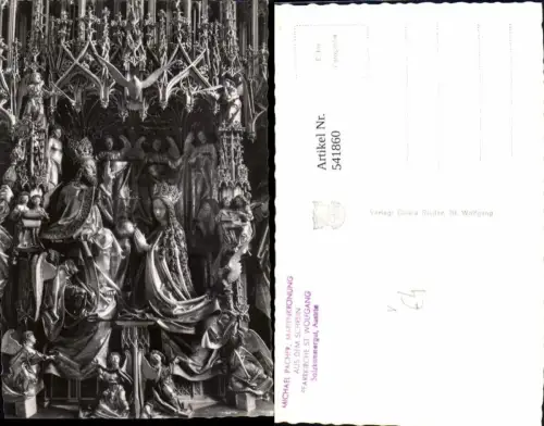 541860,Foto Ak St Wolfgang Kirche Schrein Michael Pracher Marienkrönung pub Gisela Rieder