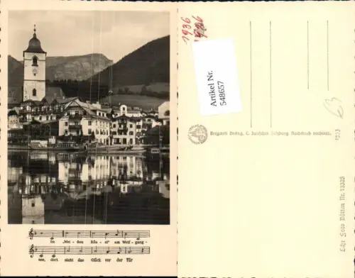 548657,St. Wolfgang am Wolfgangsee Weißes Rössl Liedkarte Notenzeile