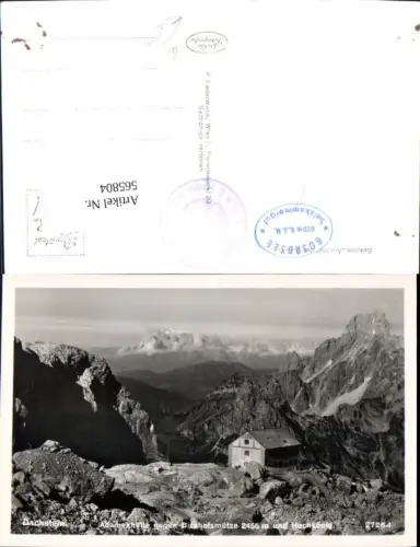 565804,Foto Ak Gosau Dachstein Adamekhütte geg. Bischofsmütze u. Hochkönig