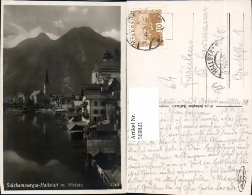 569821,Foto Ak Hallstatt m. Hirlatz Salzkammergut