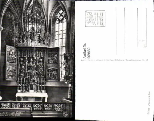 569830,Foto Ak Hallstatt Pfarrkirche Kirche Altar
