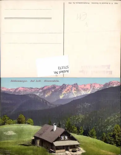 571172,Bad Ischl Hoisenradalm Kolowrathöhe pub F. E. Brandt 274