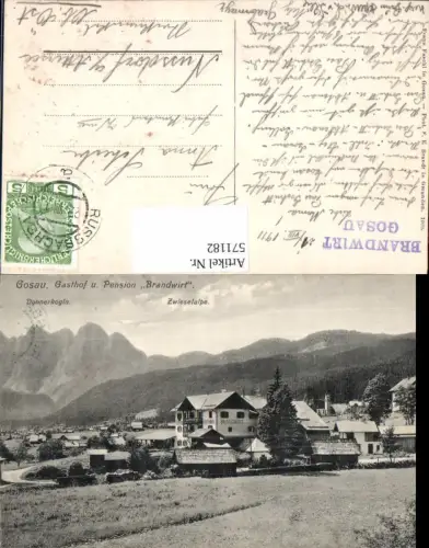 571182,Gosau Gasthof Pension Brandwirt Zwieselalpe pub F. E. Brandt