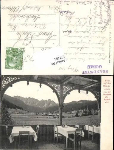 571183,Gosau Brandwirt Terrasse m. Gosaustein pub F. E. Brandt