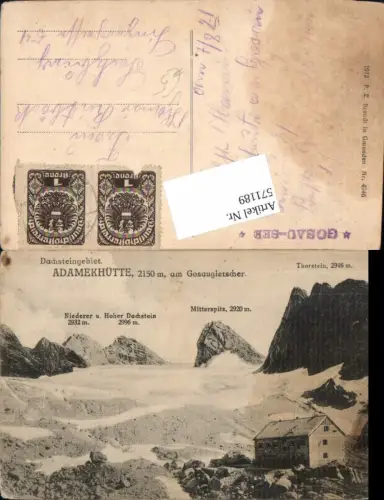 571189,Gosau Adamekhütte Gosaugletscher pub F. E. Brandt 4946