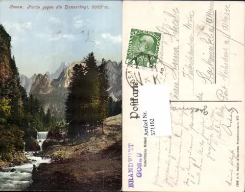 571192,Gosau Partie gegen Donnerkogl pub F. E. Brandt 477