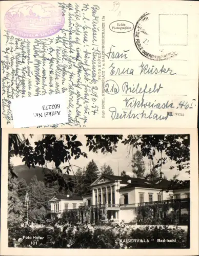 602273,Foto Ak Bad Ischl Kaiservilla pub Foto Hofer 101