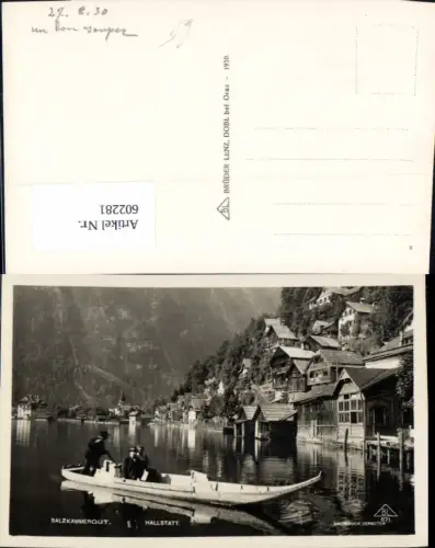 602281,Foto Ak Hallstatt Boot Tracht