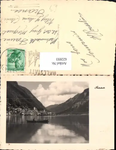 622893,Foto Ak Hallstatt Mann i. Ruderboot Boot