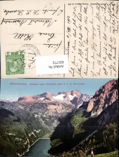 631772,Gosau Salzkammergut Gosausee m. d. Dachstein pub F. E. Brandt 475