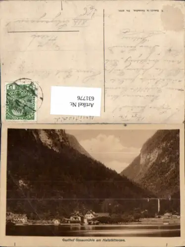 631776,Hallstatt Gasthof Gosaumühle a. Hallstättersee pub F. E. Brandt 4028