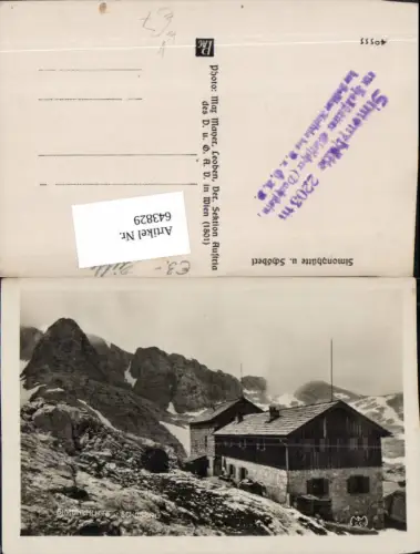 643829,Simonyhütte bei Gosau Schöberl Dachstein Hallstatt pub Max Mayer Leoben 555