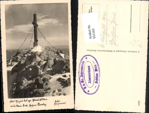 651163,Foto Ak Grünau im Almtal Gipfel Gr. Priel Gipfelkreuz pub Hochreiter 1022