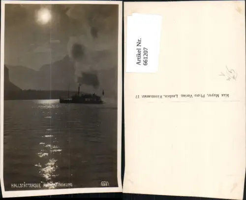 661207,Foto Ak Hallstatt Hallstättersee Abendstimmung Schiff Dampfer pub Max Mayer 266