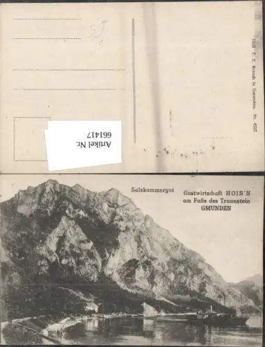 661417,Gmunden Gastwirtschaft Hoisn mit Traunstein Salzkammergut pub F. E. Brandt 4527