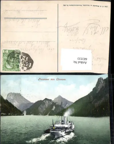 683533 Ebensee am Traunsee m. Dampfer Schiff pub Brandt 681