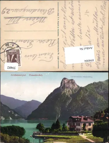 694004 Salzkammergut Traunkirchen am Traunsee Cafe Restaurant Johannisberg pub Brandt 1109