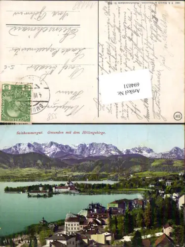 694031 Gmunden am Traunsee pub Brandt 930 gel Steinschönau Böhmen