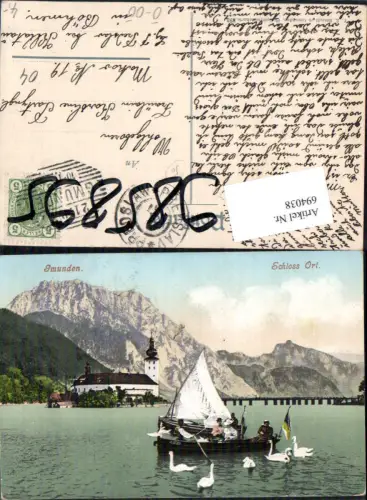 694038 Gmunden am Traunsee Boot Leute Ort Schloss pub Brandt 393 gel Predslav Klattau Böhmen