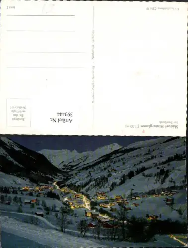 393444,Hinterglemm b. Nacht Totale b. Saalbach Bergkulisse Winterbild
