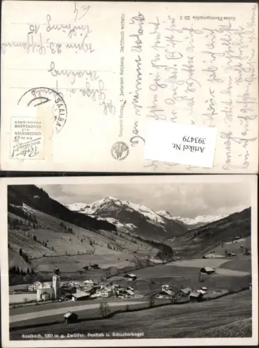 393479,Saalbach Totale geg. Zwöfler Penhab u. Schusterkogel Bergkulisse